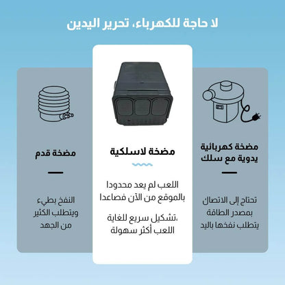 مسبح للنفخ والتفريغ تلقائياً مع وسادة هوائية 316x230 سم، يتسع لـ 6 أشخاص